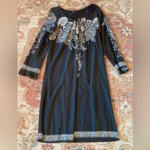 Forever Black Paisley Stretchy Comfy Dress